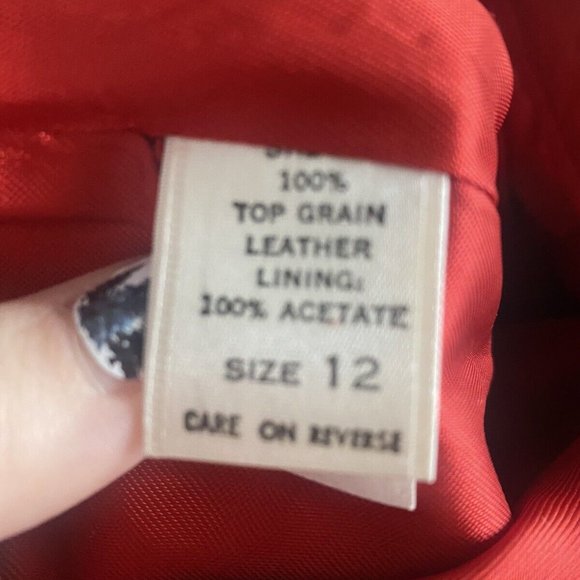 Sexy West Bay Vintage High Waist Red Leather Pencil Skirt 10-12 - Picture 6 of 10